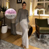 Стилна OVERSIZE дълга пола с блестящ ефект и пайети