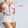 Секси babydoll комплект бюстие с мини пола и прашки