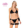 Стилен Babydoll Комплект от Дантелен Сутиен и Бразилиани с Жартиери